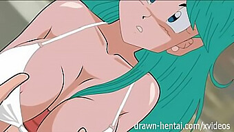 การ์ตูนอนิเมะสามคนกับ Bulma และสองมังกร