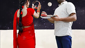 คืน Karva Chauth เจ้าสาวเดสี Priya ประกอบด้วยออรัลและเซ็กส์ที่ดุเดือด